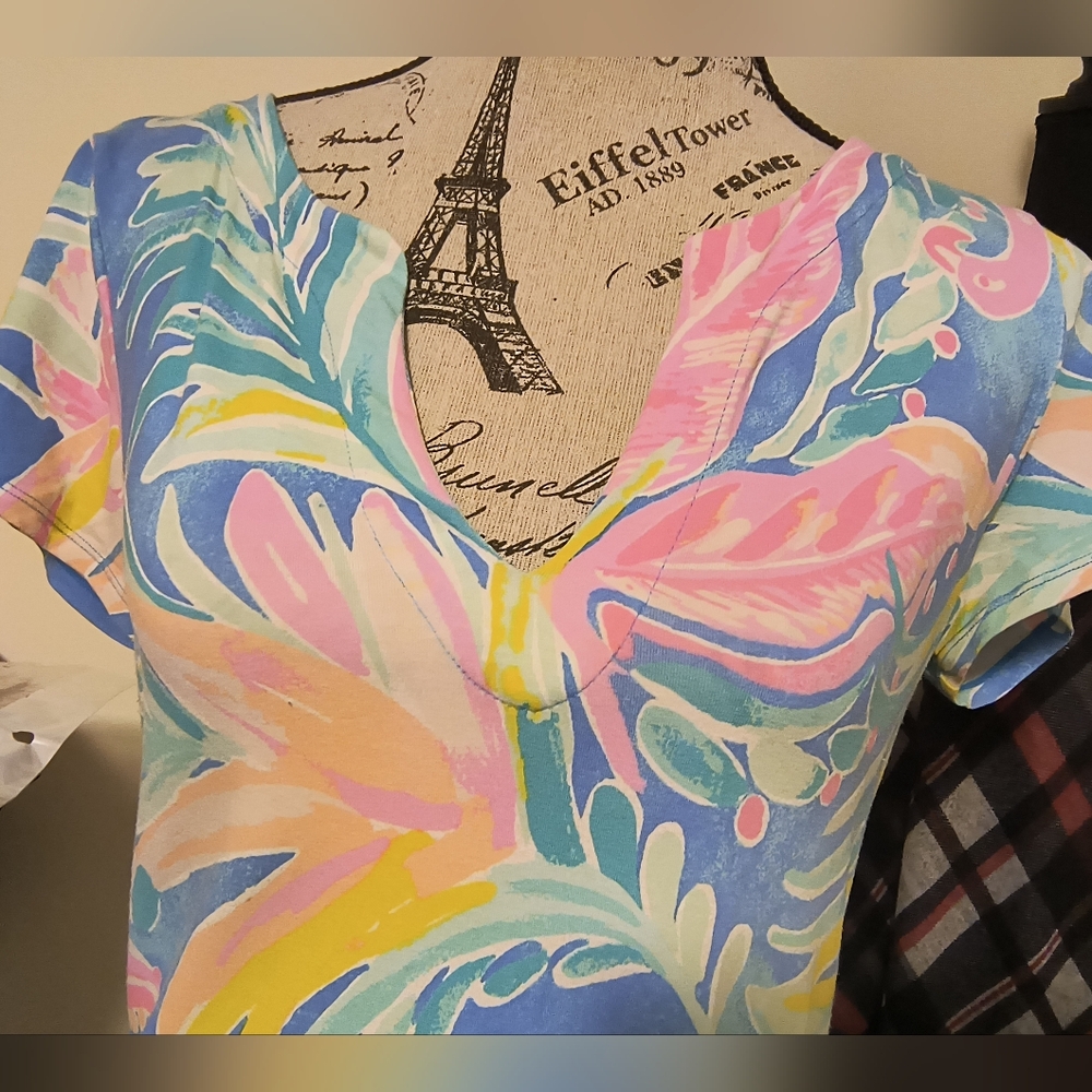 Lilly Pulitzer Sophiletta Dress Bennet Blue Showstopper Print UPF 50+ Size M - Picture 9 of 17